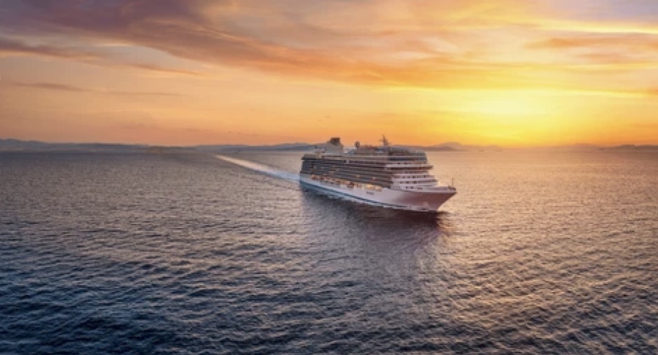 A cruise ship in port